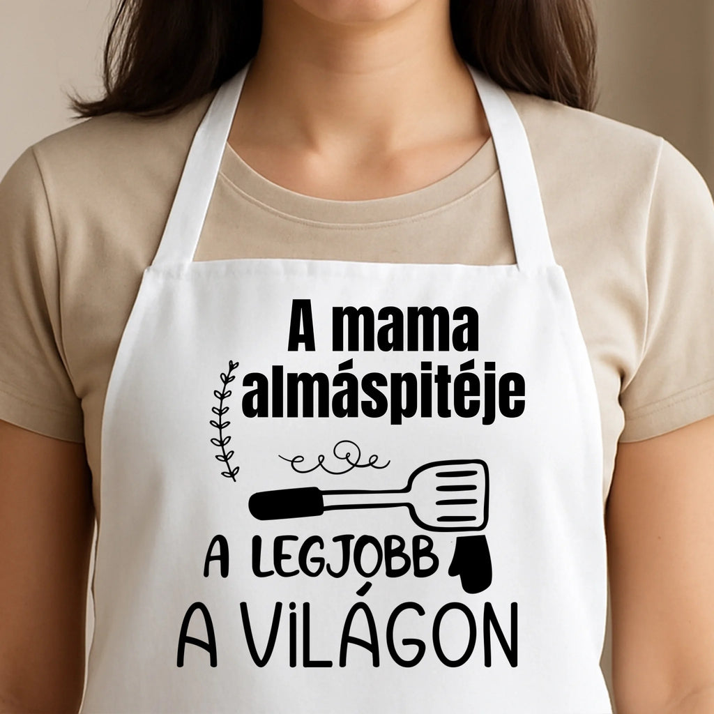 Egyedi fehér kötény - Ajándékverzum