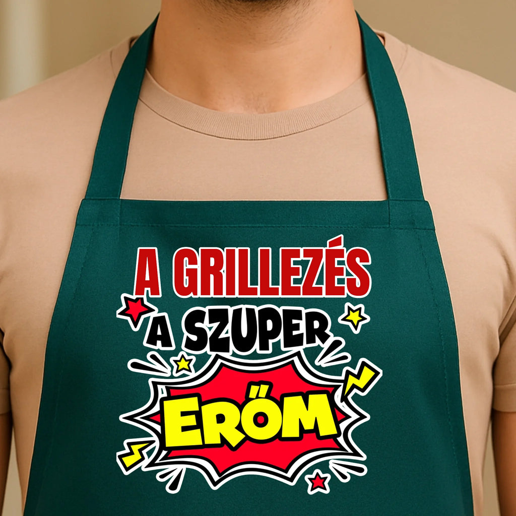 Egyedi zöld kötény - Ajándékverzum