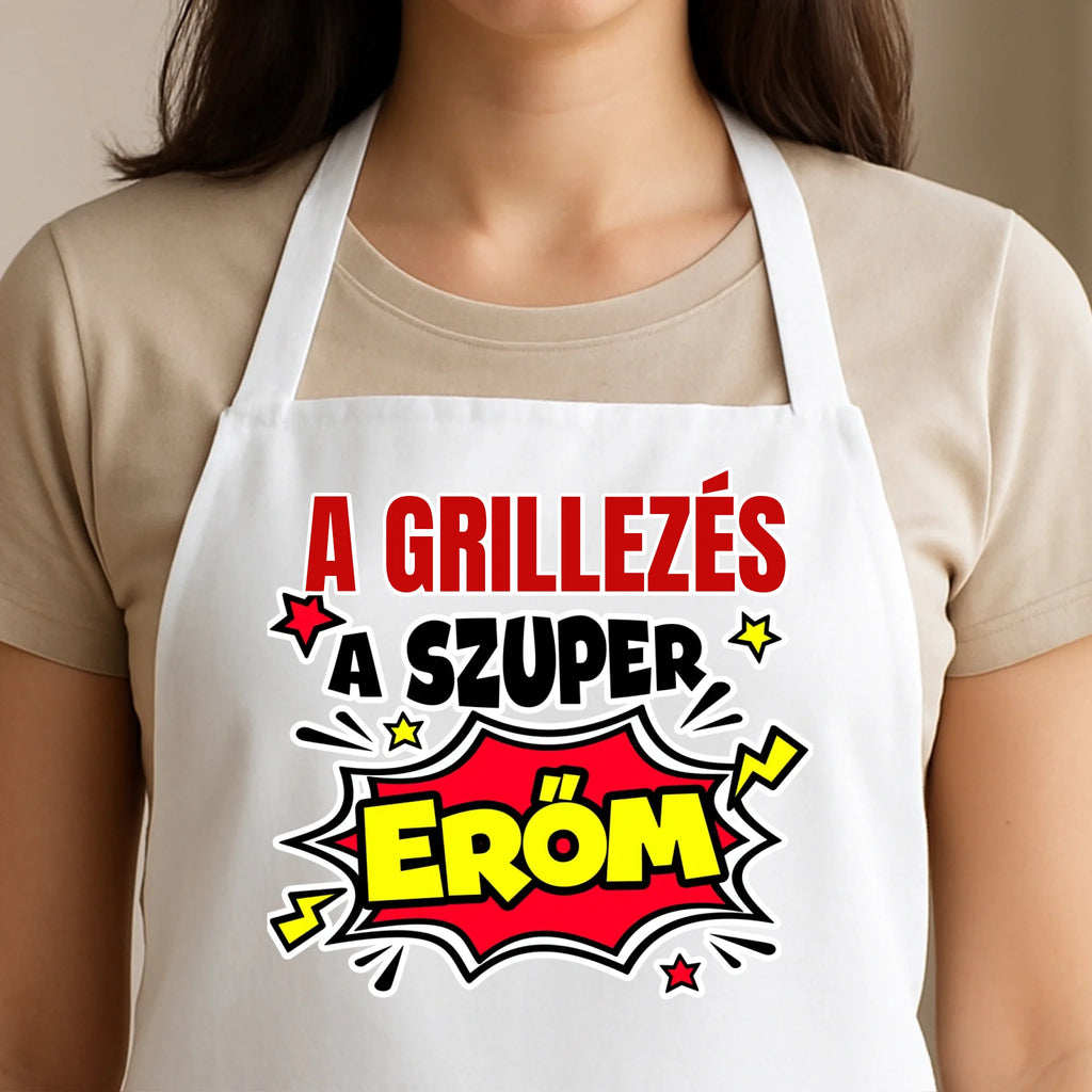 Egyedi fehér kötény - Ajándékverzum