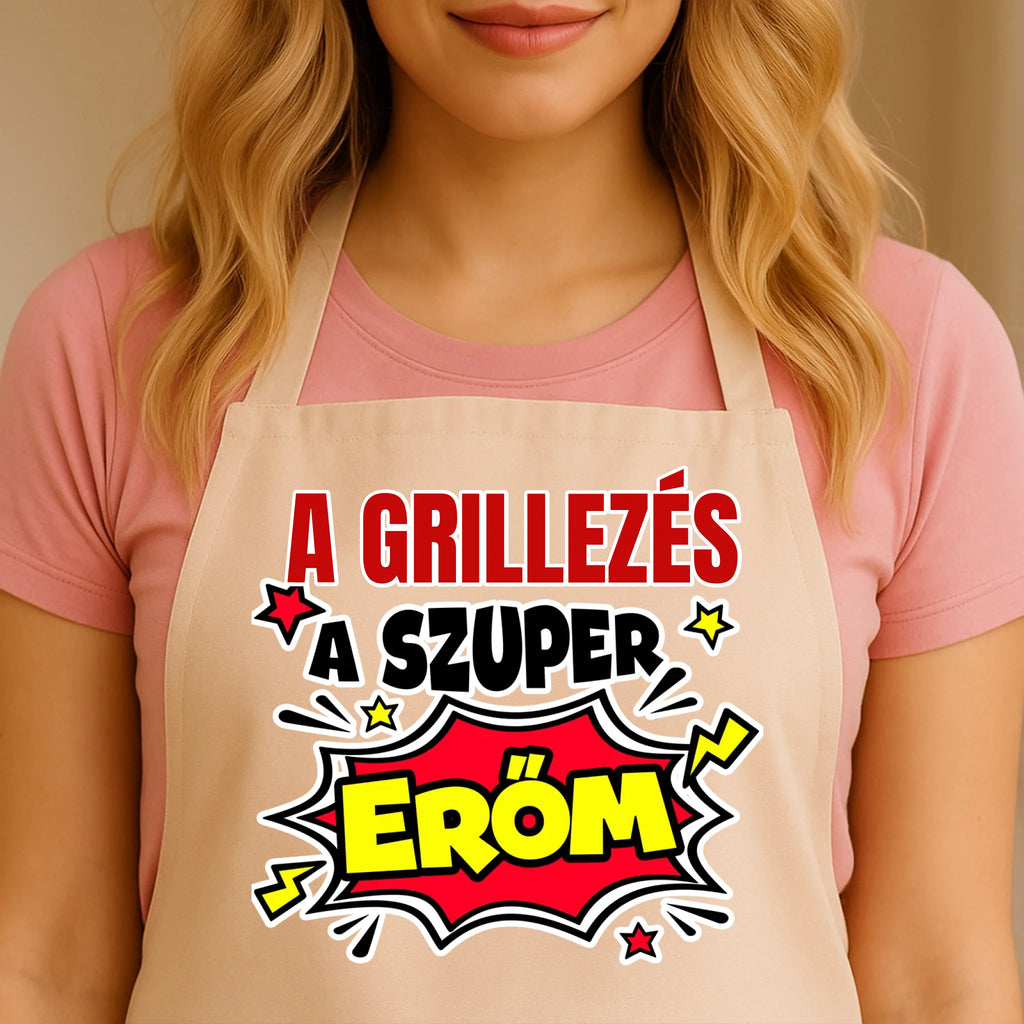 Egyedi bézs kötény - Ajándékverzum