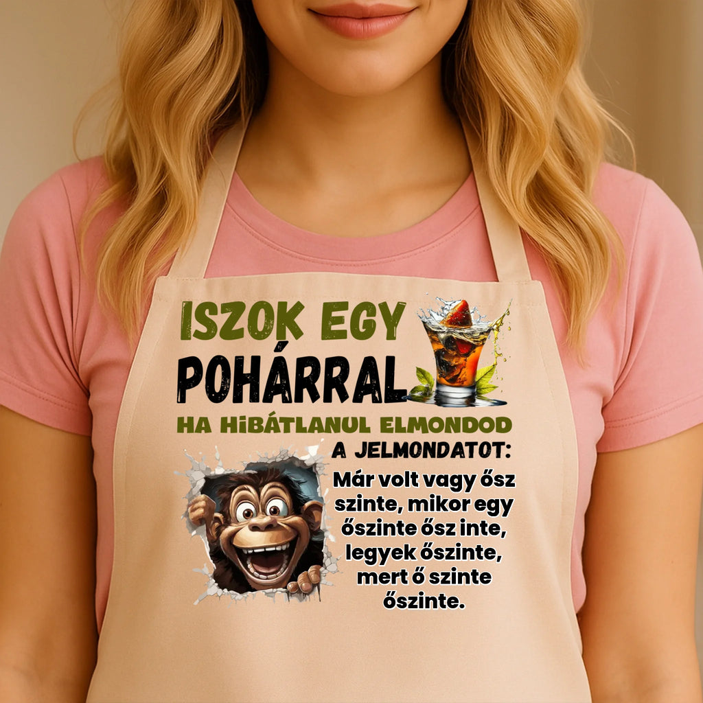 Egyedi bézs kötény - Ajándékverzum