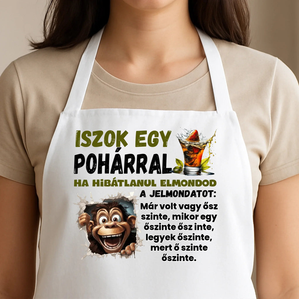 Egyedi fehér kötény - Ajándékverzum