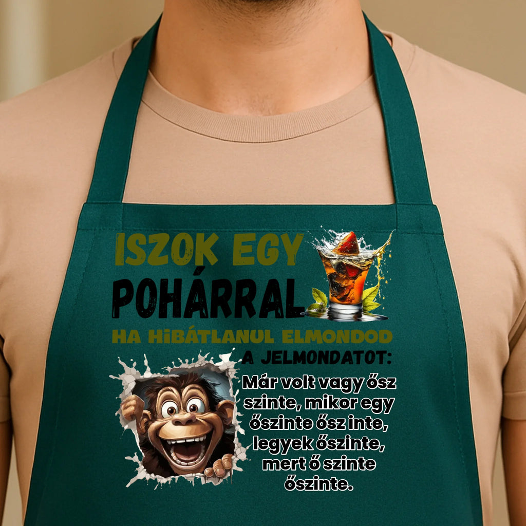 Egyedi zöld kötény - Ajándékverzum