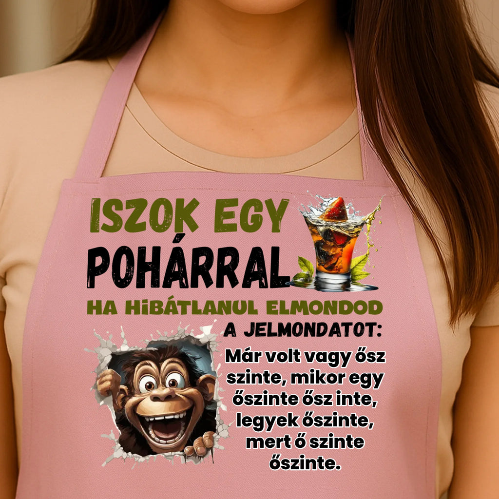 Egyedi rózsaszín kötény - Ajándékverzum