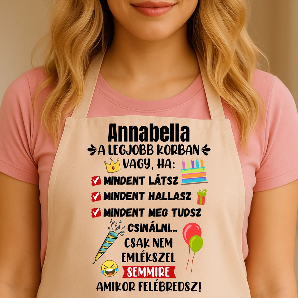 Egyedi bézs kötény - Ajándékverzum