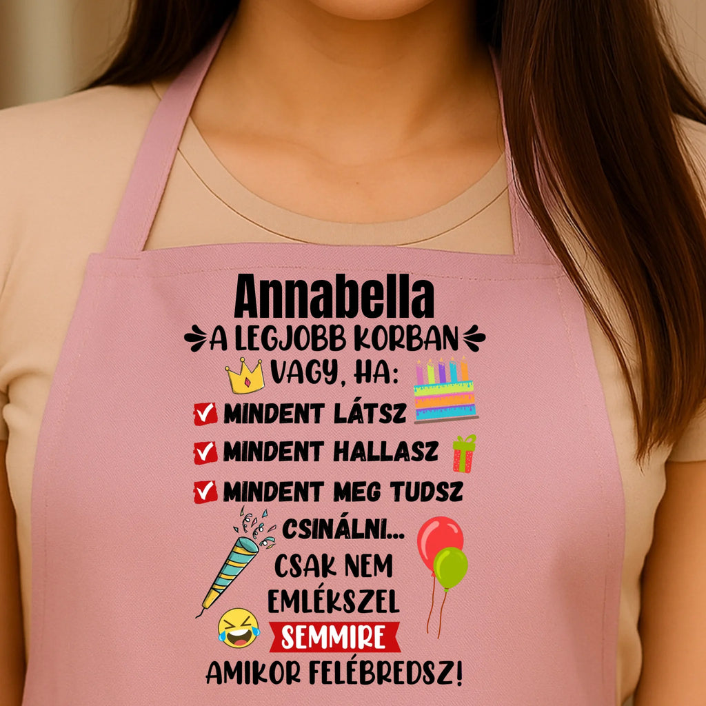 Egyedi rózsaszín kötény - Ajándékverzum