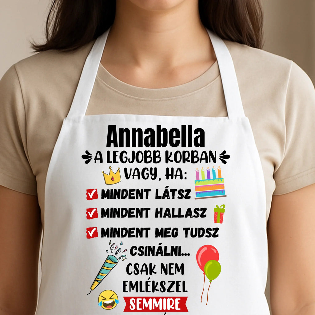 Egyedi fehér kötény - Ajándékverzum
