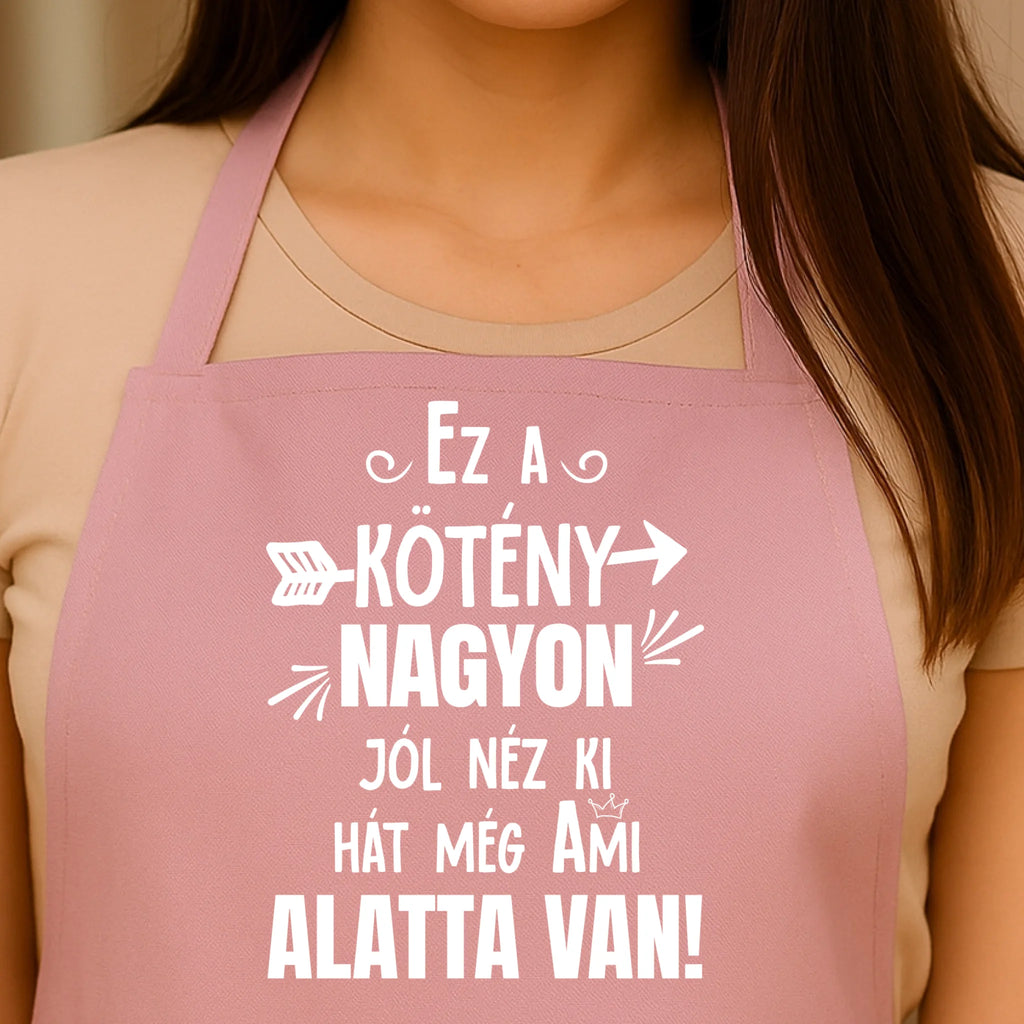 Egyedi rózsaszín kötény - Ajándékverzum