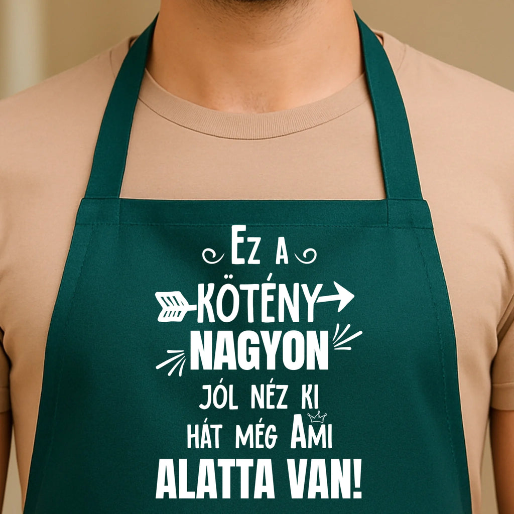 Egyedi zöld kötény - Ajándékverzum