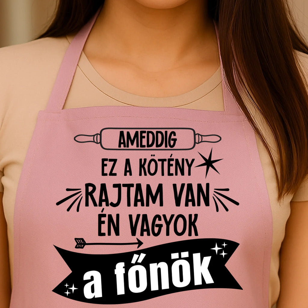 Egyedi rózsaszín kötény - Ajándékverzum