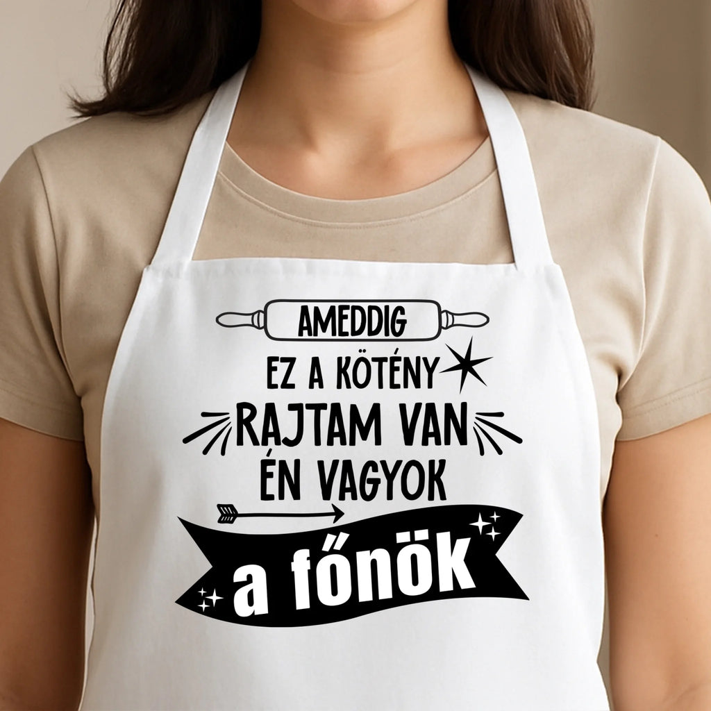 Egyedi fehér kötény - Ajándékverzum