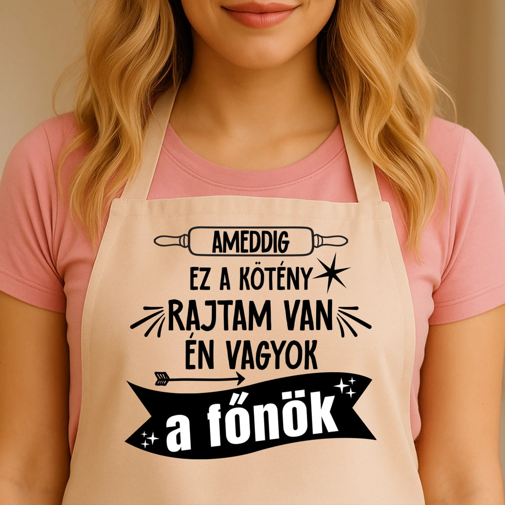 Egyedi bézs kötény - Ajándékverzum