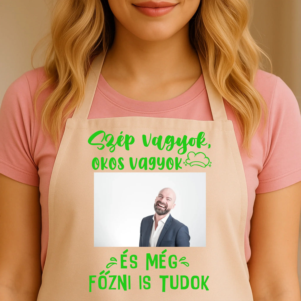 Egyedi bézs kötény - Ajándékverzum