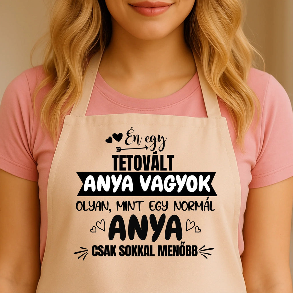 Egyedi bézs kötény - Ajándékverzum