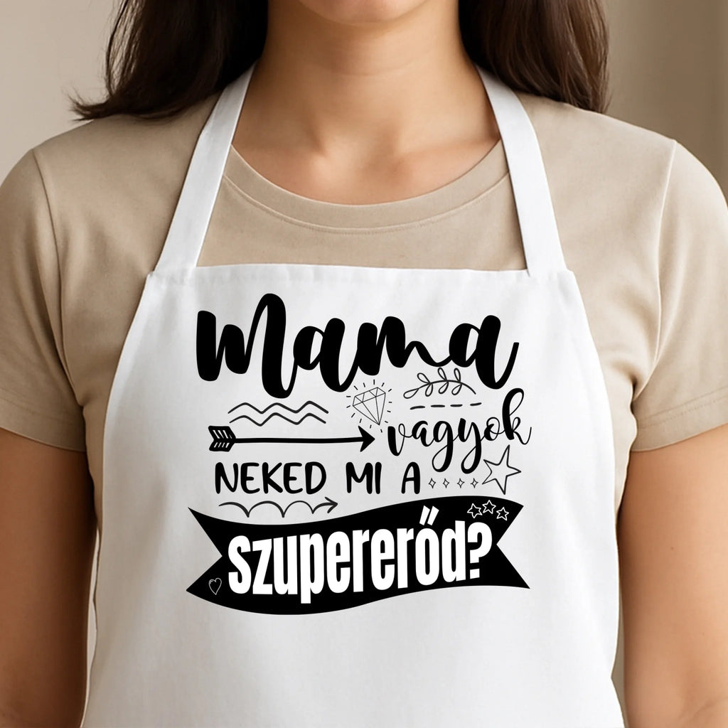 Egyedi fehér kötény - Ajándékverzum