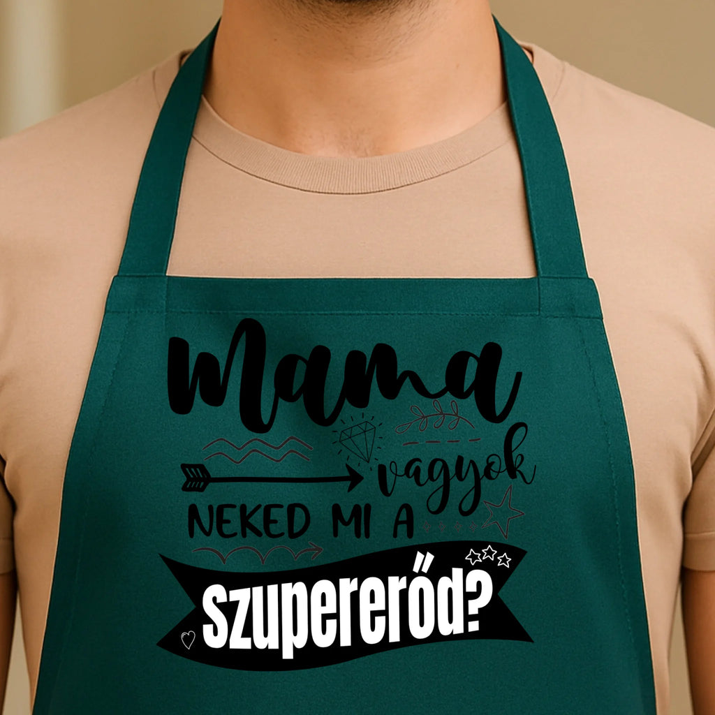 Egyedi zöld kötény - Ajándékverzum