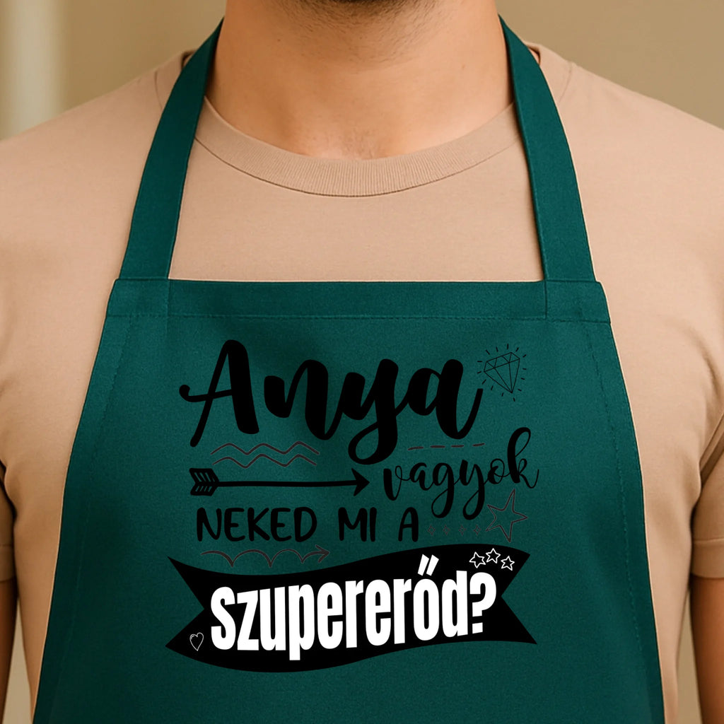 Egyedi zöld kötény - Ajándékverzum