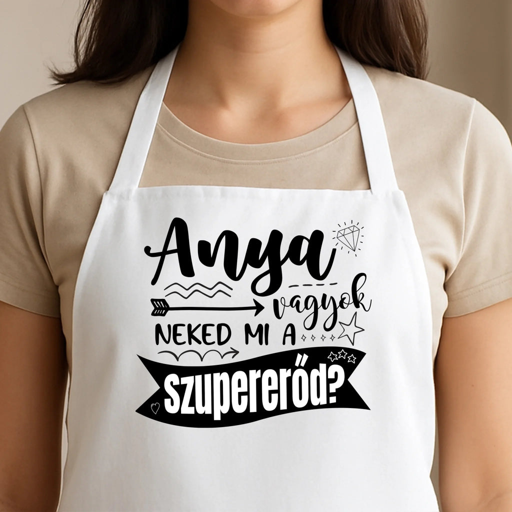 Egyedi fehér kötény - Ajándékverzum