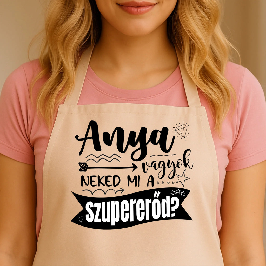 Egyedi bézs kötény - Ajándékverzum