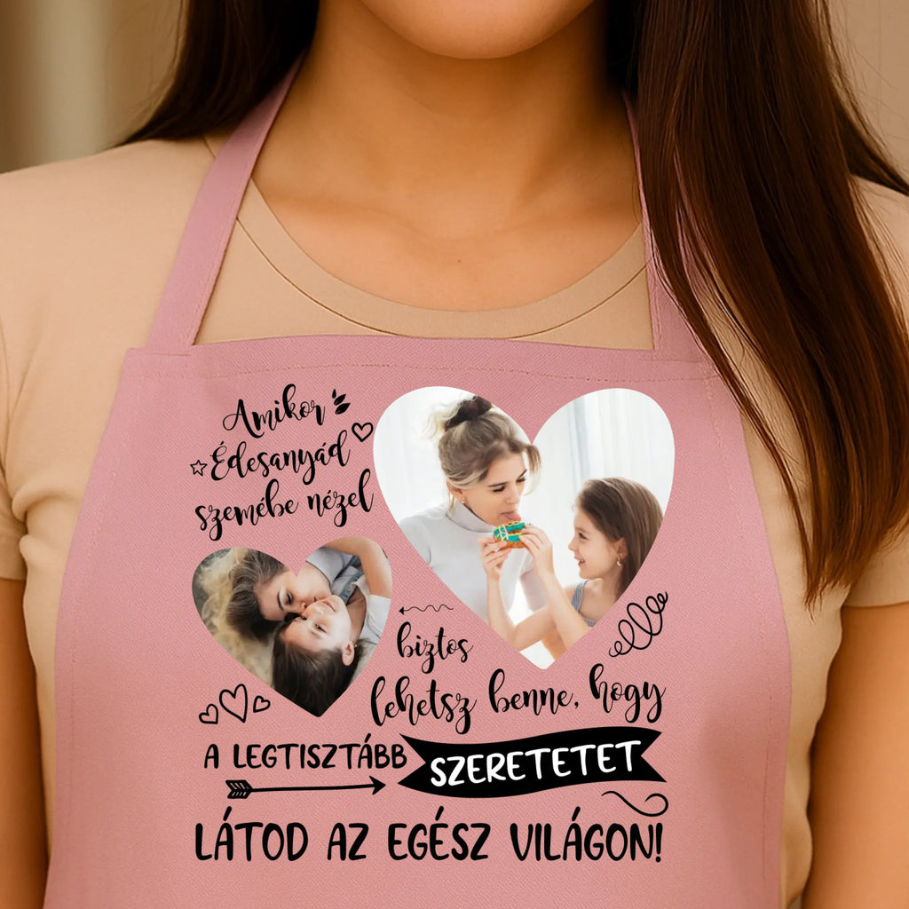 Egyedi rózsaszín kötény - Ajándékverzum