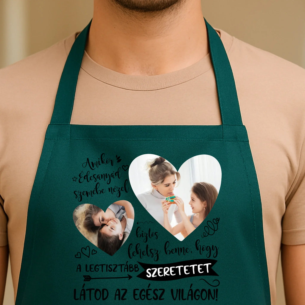 Egyedi zöld kötény - Ajándékverzum