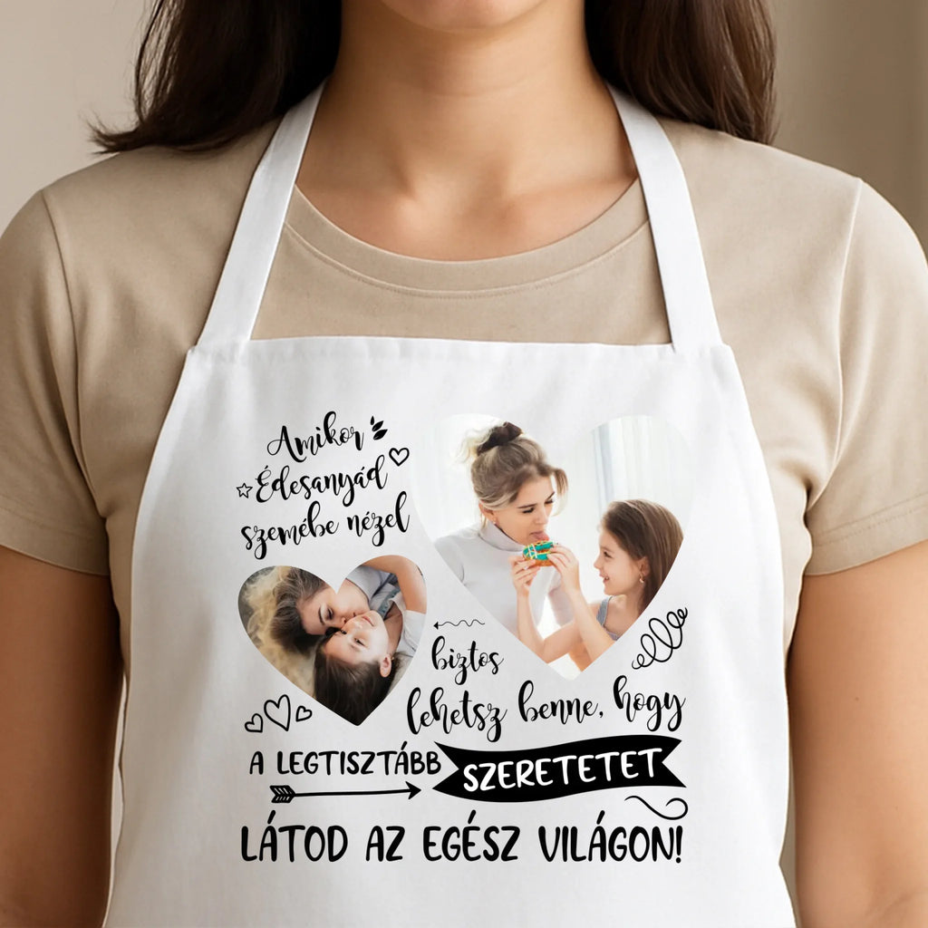 Egyedi fehér kötény - Ajándékverzum