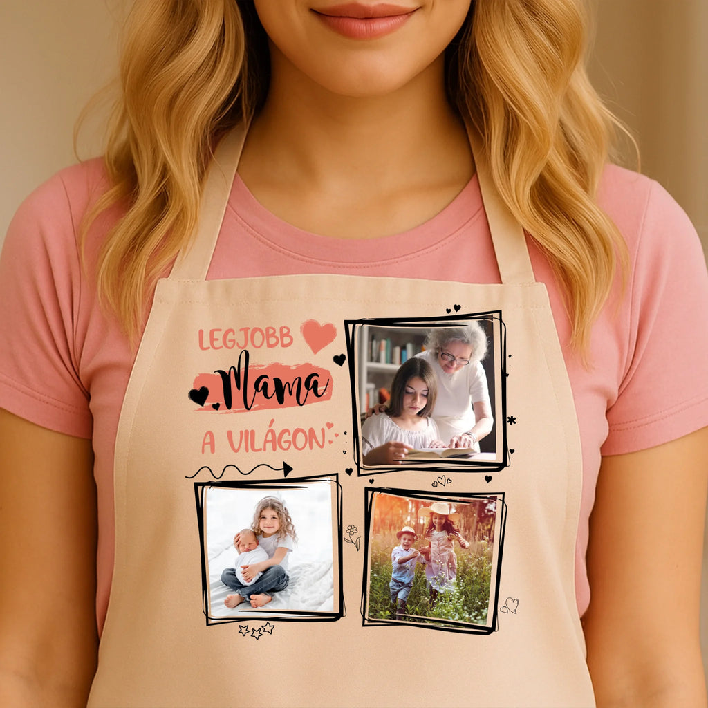 Egyedi bézs kötény - Ajándékverzum