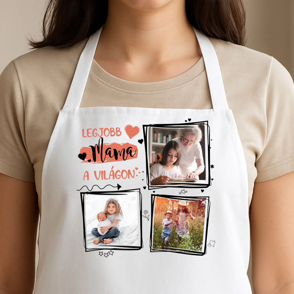 Egyedi fehér kötény - Ajándékverzum