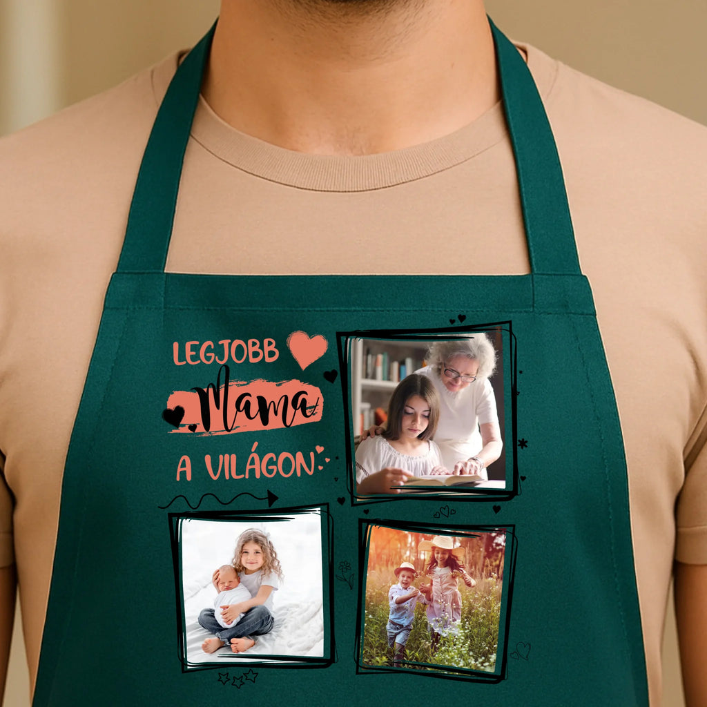 Egyedi zöld kötény - Ajándékverzum