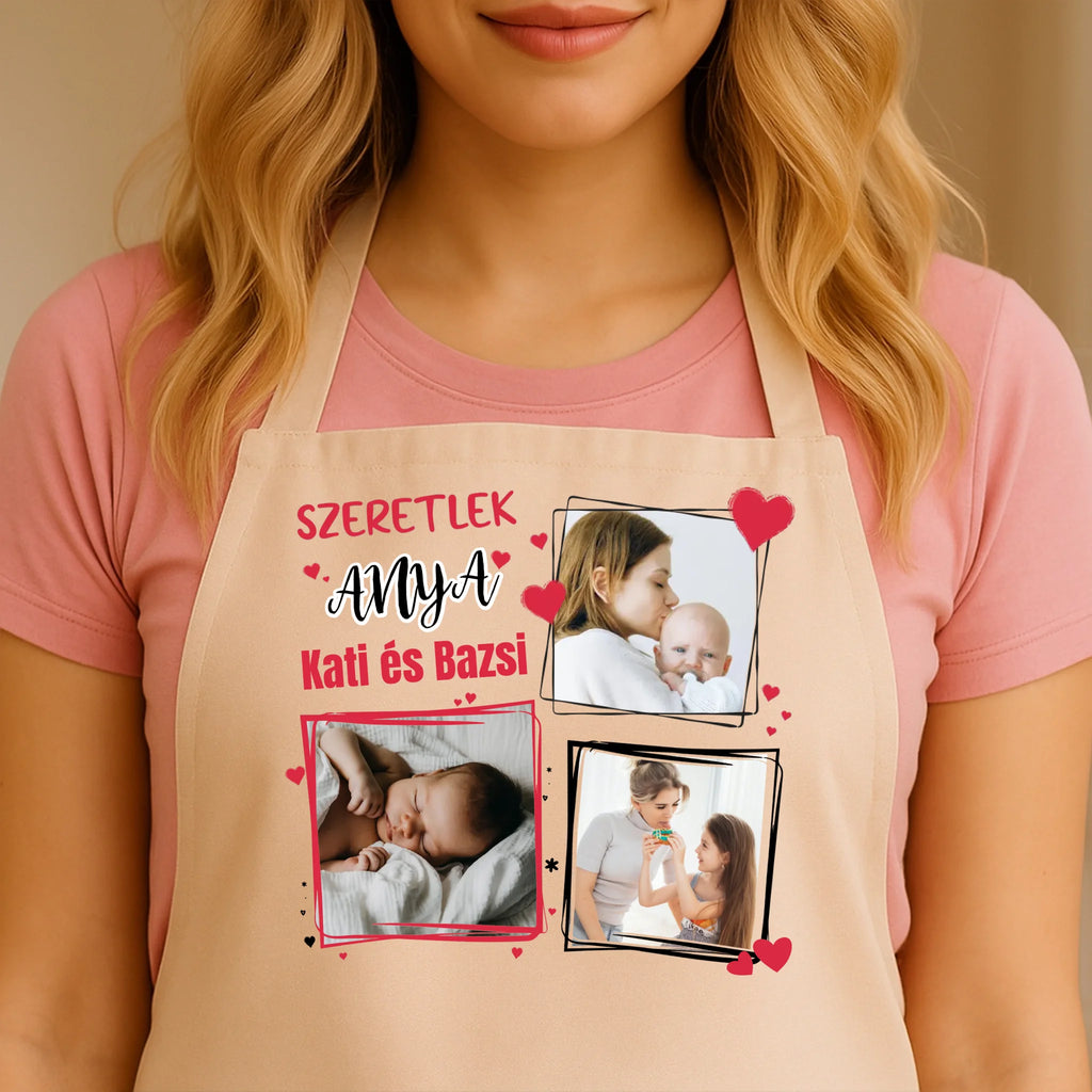 Egyedi bézs kötény - Ajándékverzum