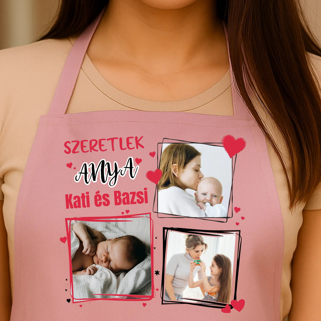 Egyedi rózsaszín kötény - Ajándékverzum