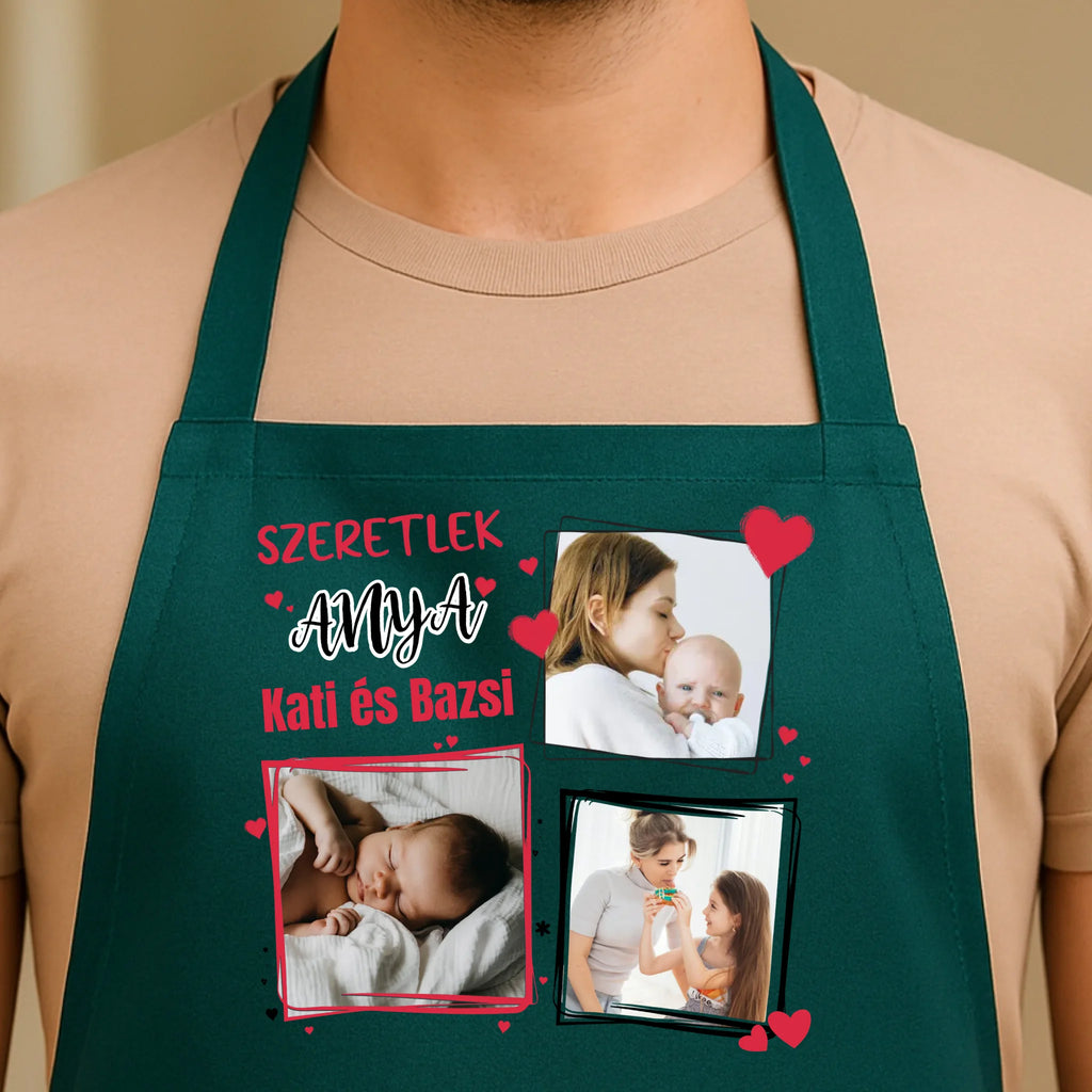 Egyedi zöld kötény - Ajándékverzum