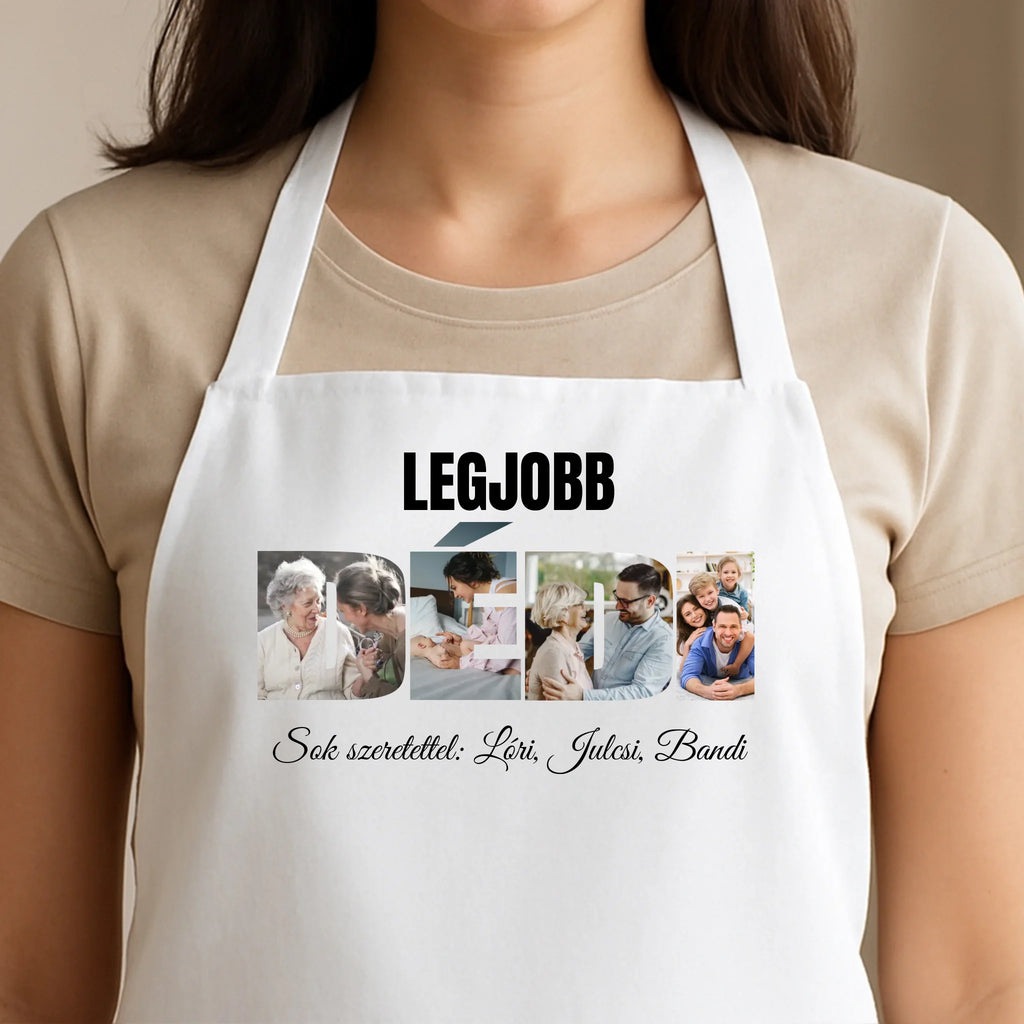 Egyedi fehér kötény - Ajándékverzum