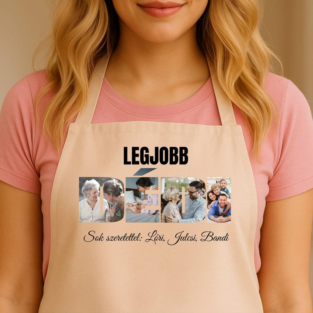 Egyedi bézs kötény - Ajándékverzum