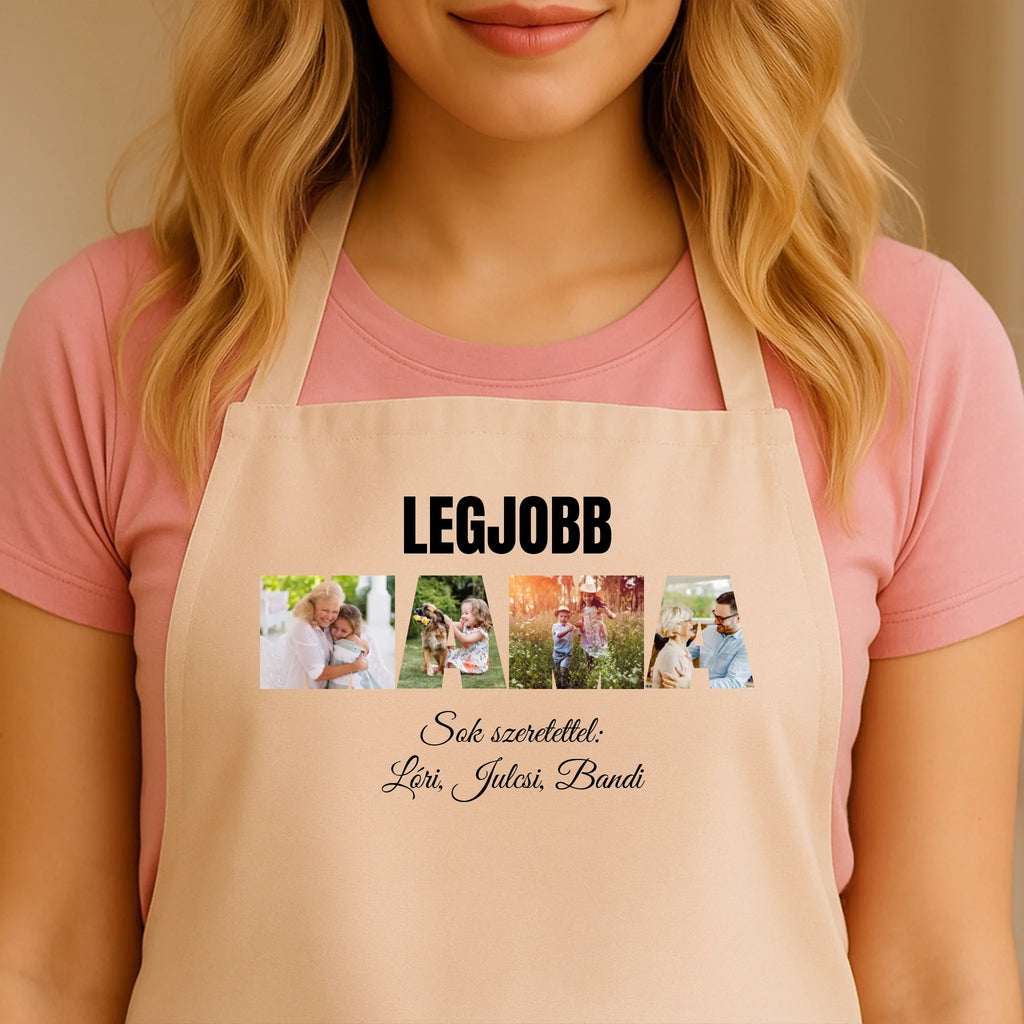 Egyedi bézs kötény - Ajándékverzum