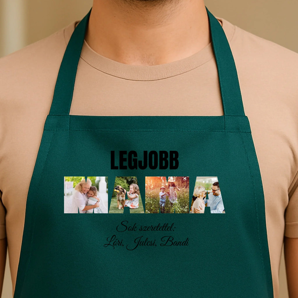 Egyedi zöld kötény - Ajándékverzum