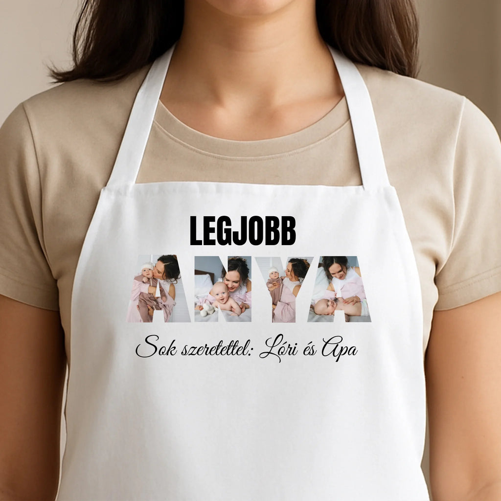 Egyedi fehér kötény - Ajándékverzum