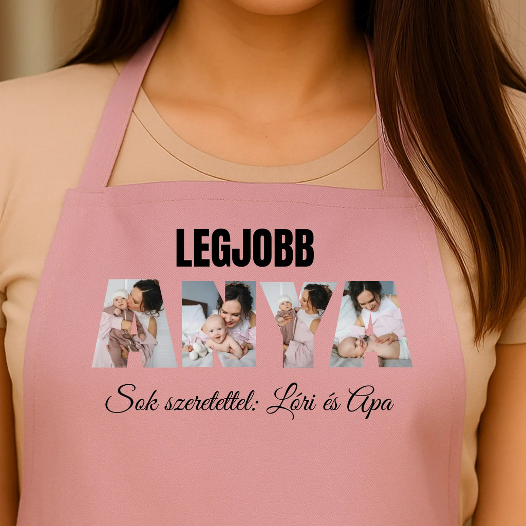 Egyedi rózsaszín kötény - Ajándékverzum