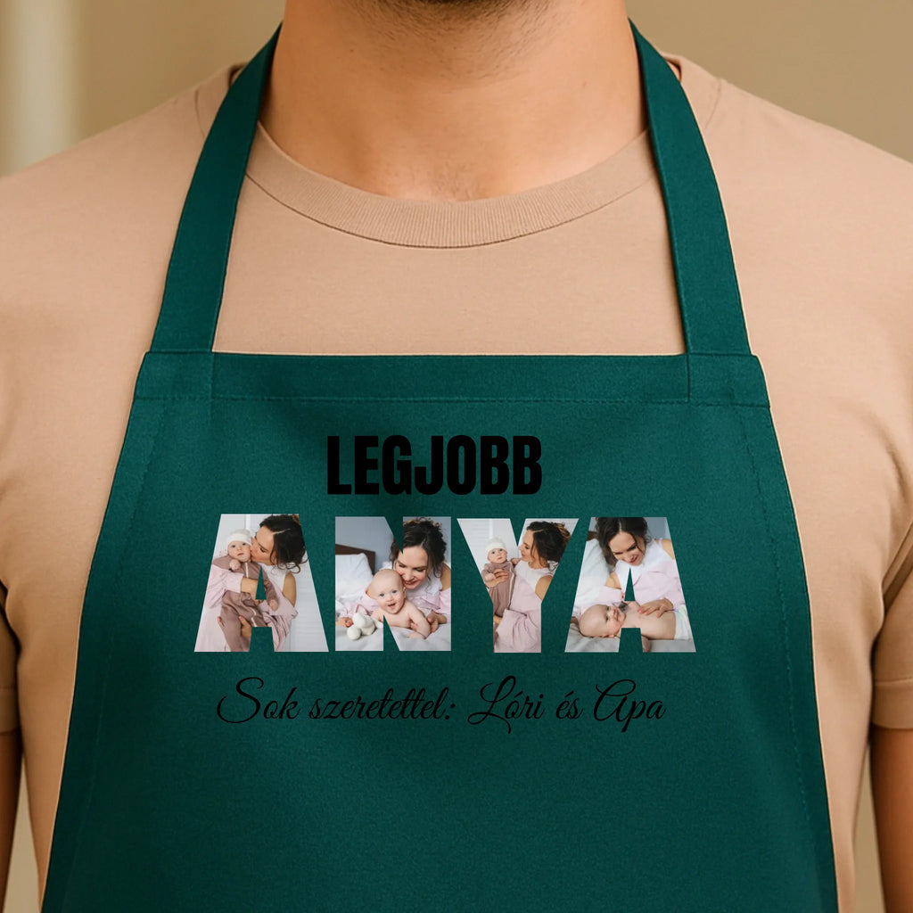 Egyedi zöld kötény - Ajándékverzum