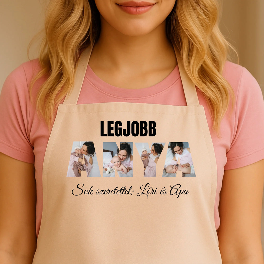 Egyedi bézs kötény - Ajándékverzum