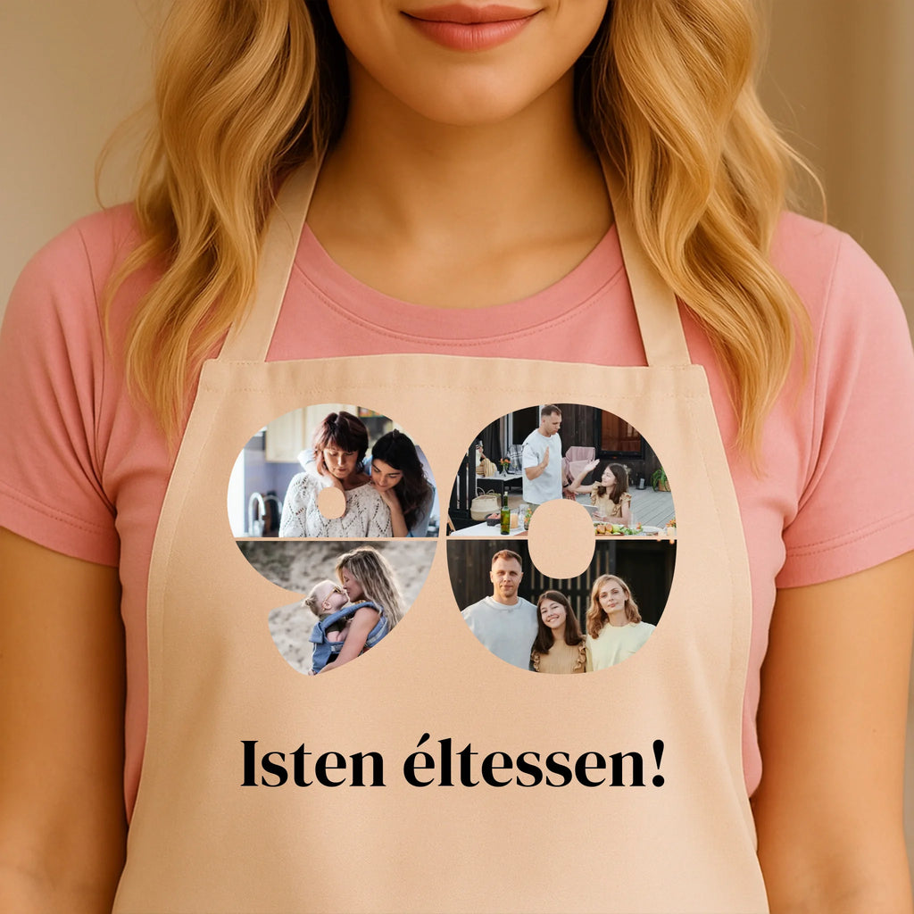 Egyedi bézs kötény - Ajándékverzum