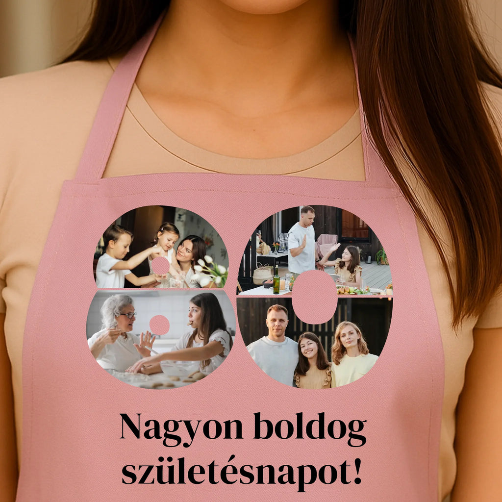 Egyedi rózsaszín kötény - Ajándékverzum