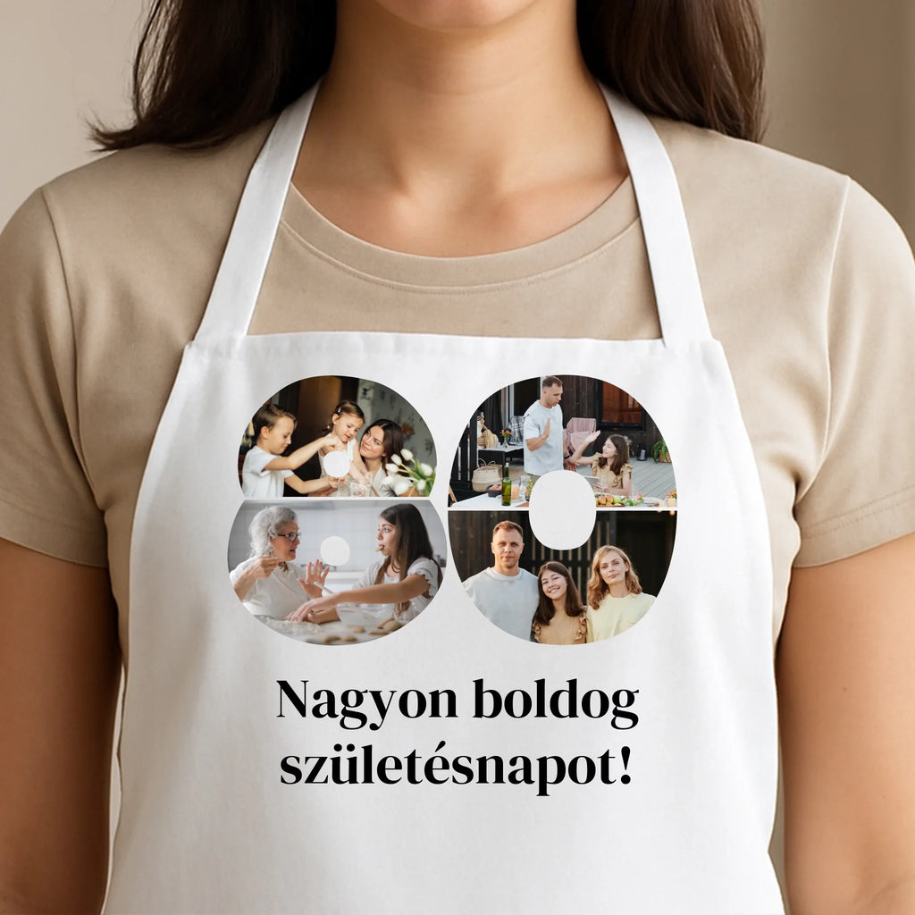 Egyedi fehér kötény - Ajándékverzum