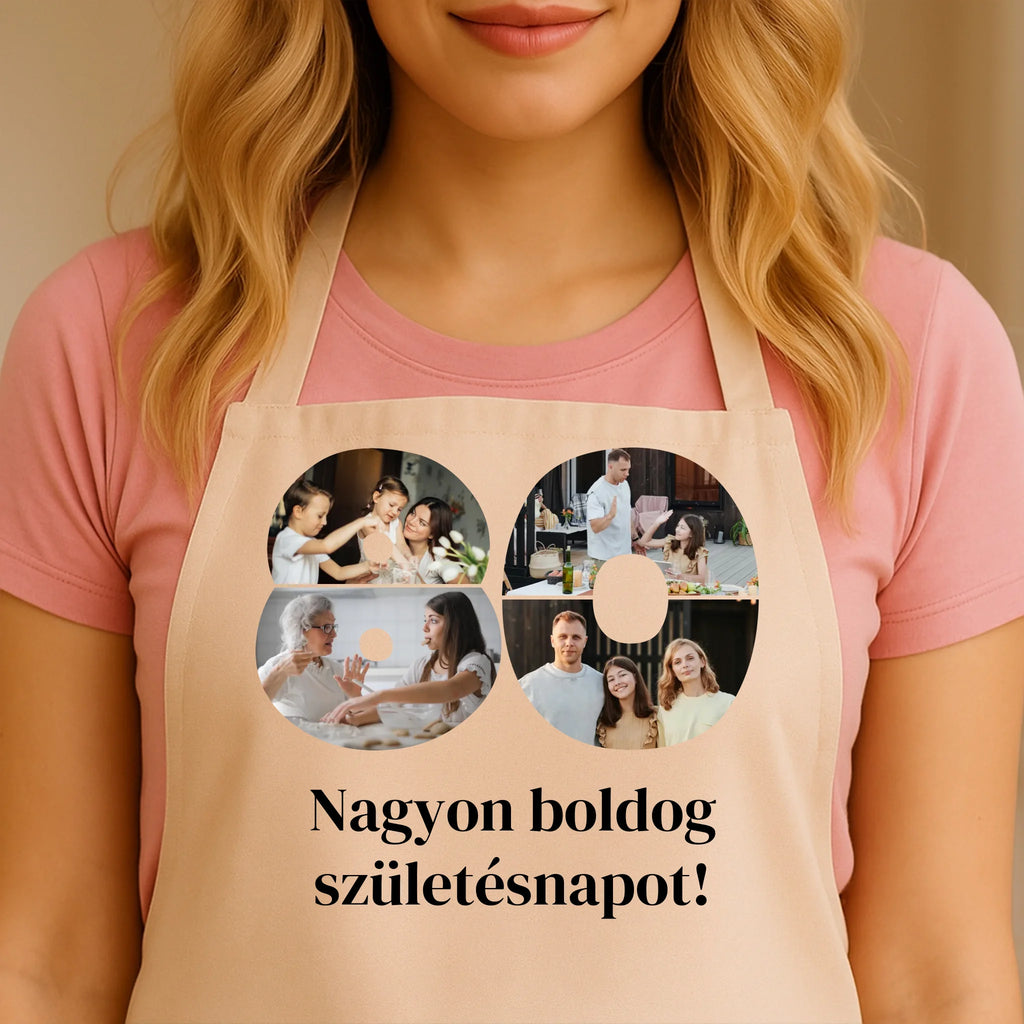 Egyedi bézs kötény - Ajándékverzum