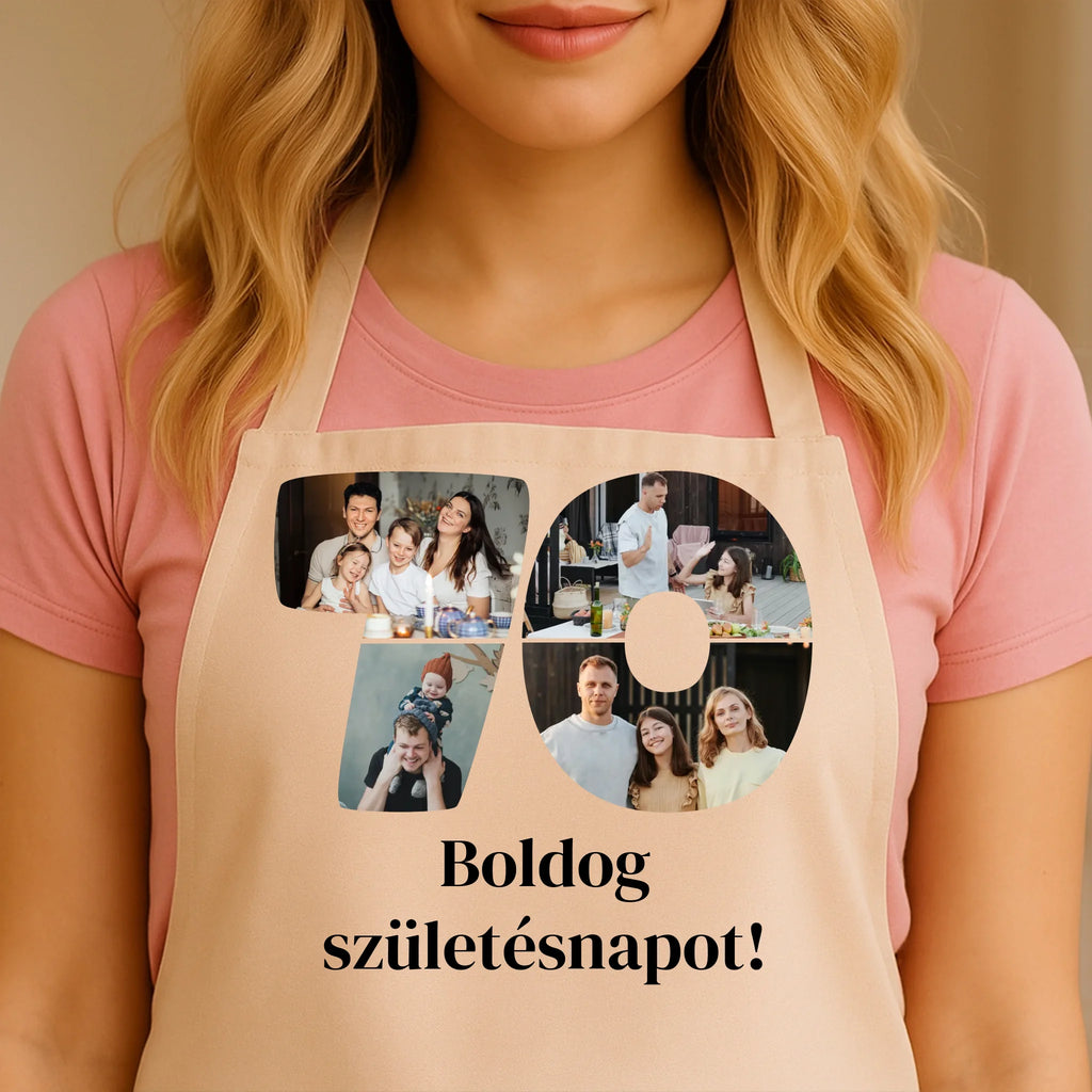 Egyedi bézs kötény - Ajándékverzum