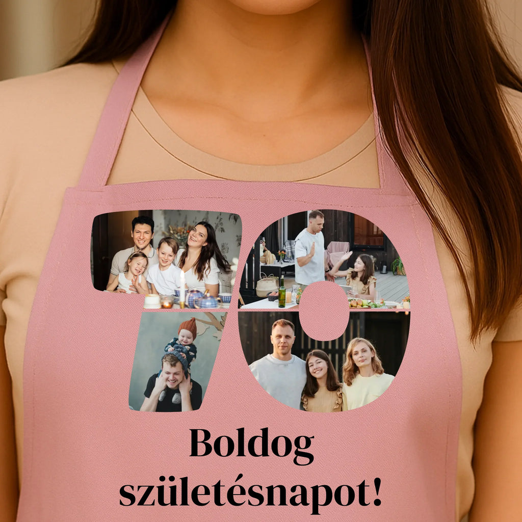 Egyedi rózsaszín kötény - Ajándékverzum