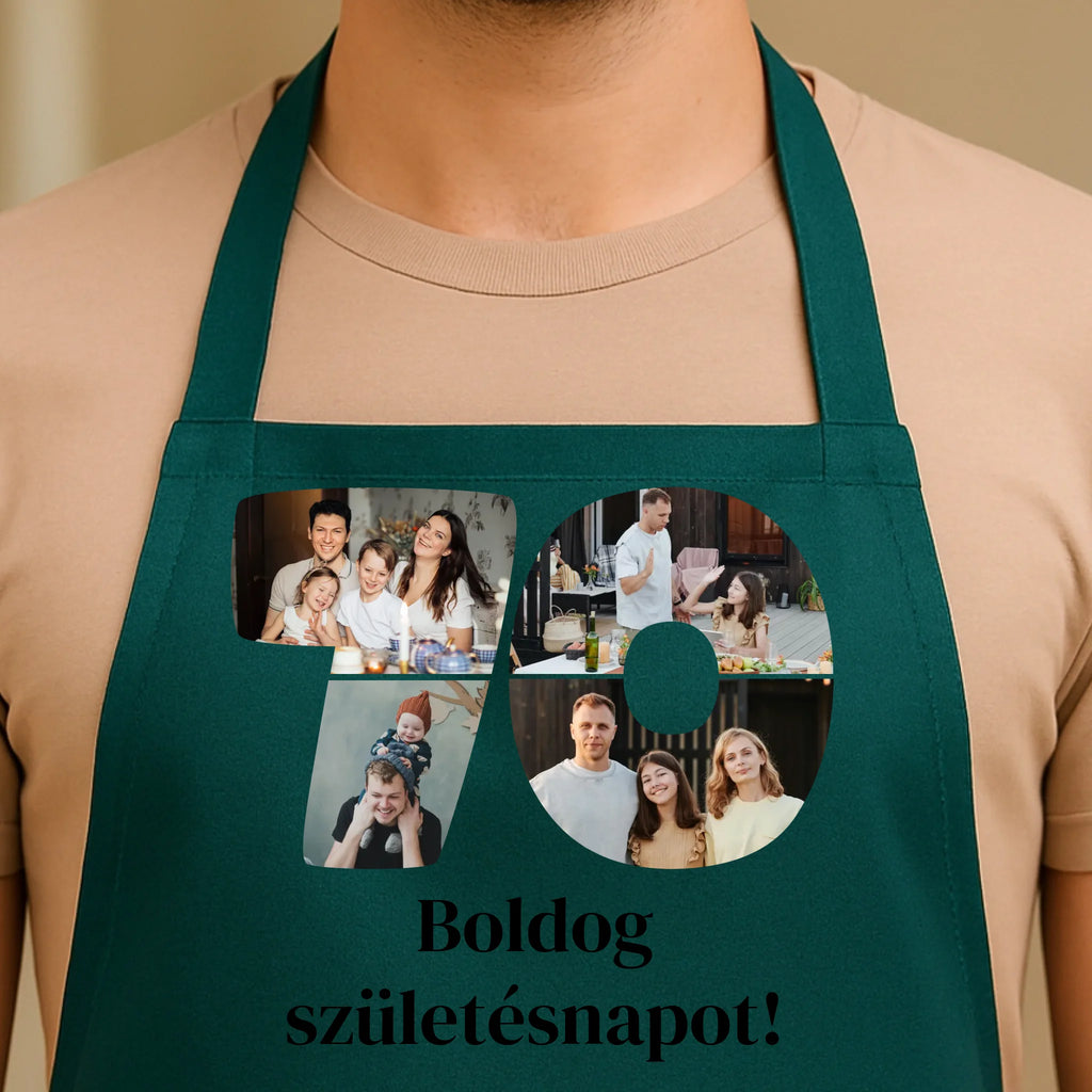 Egyedi zöld kötény - Ajándékverzum