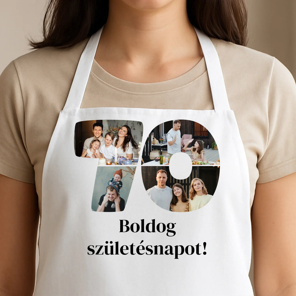 Egyedi fehér kötény - Ajándékverzum