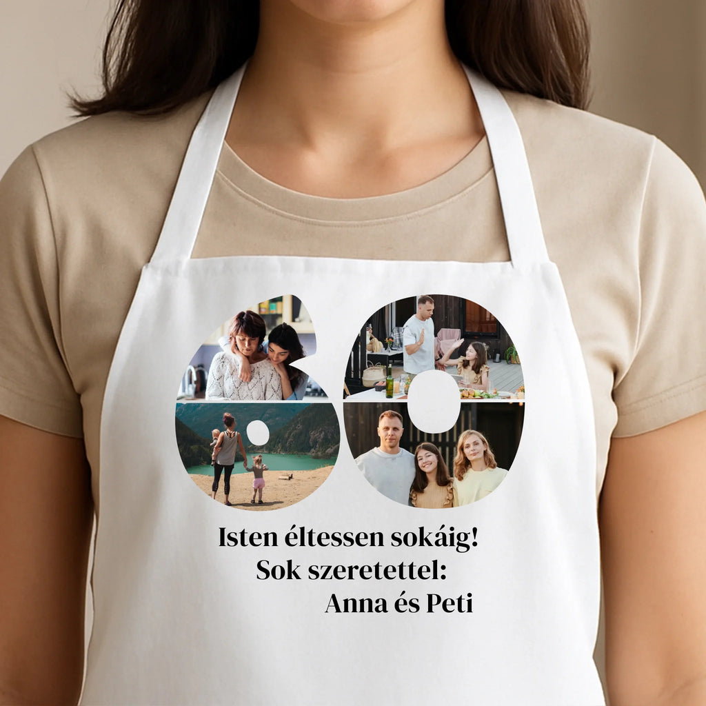 Egyedi fehér kötény - Ajándékverzum