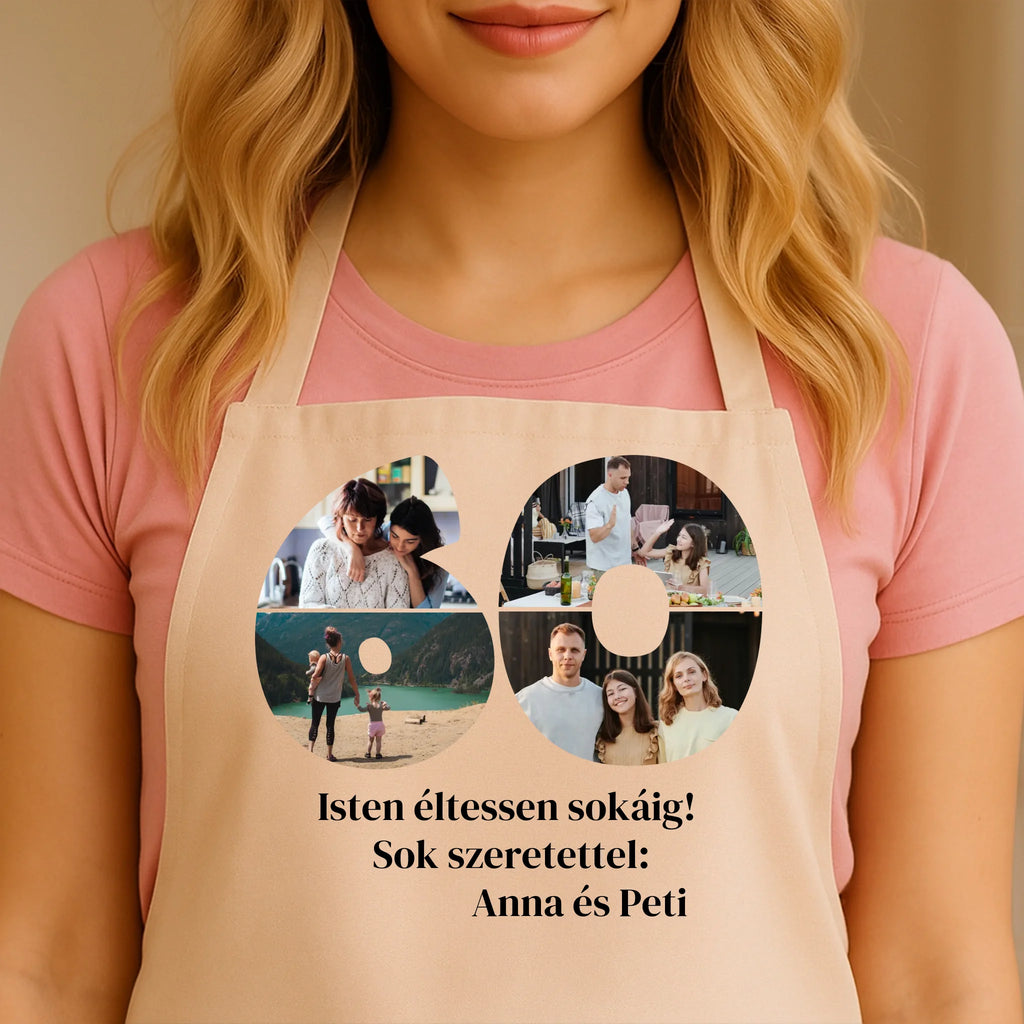 Egyedi bézs kötény - Ajándékverzum